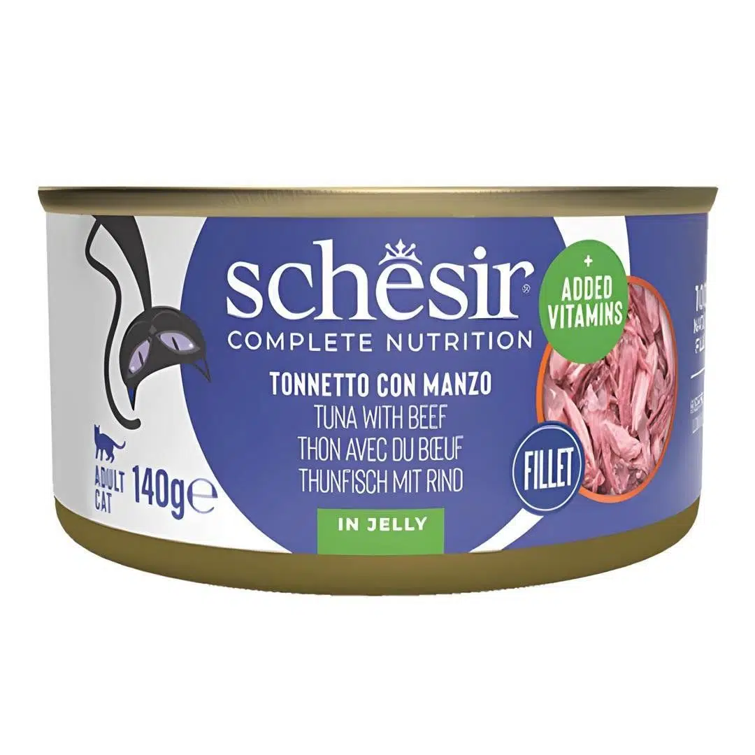 Schesir Ton Balıklı Ve Biftekli Jöleli Kedi Konservesi 140 Gr