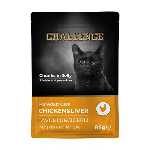 Challenge Tavuklu Ciğerli Yetişkin Kedi Yaş Mama 85 gr