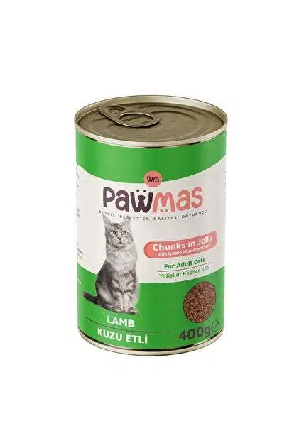 Pawmas Kuzu Etli Yetişkin Kedi Konservesi Parça Etli 400 gr