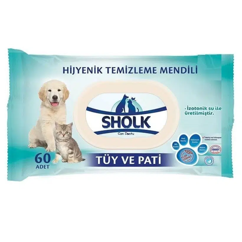 Sholk Kedi Köpek Temizleme Mendili 60 Adet