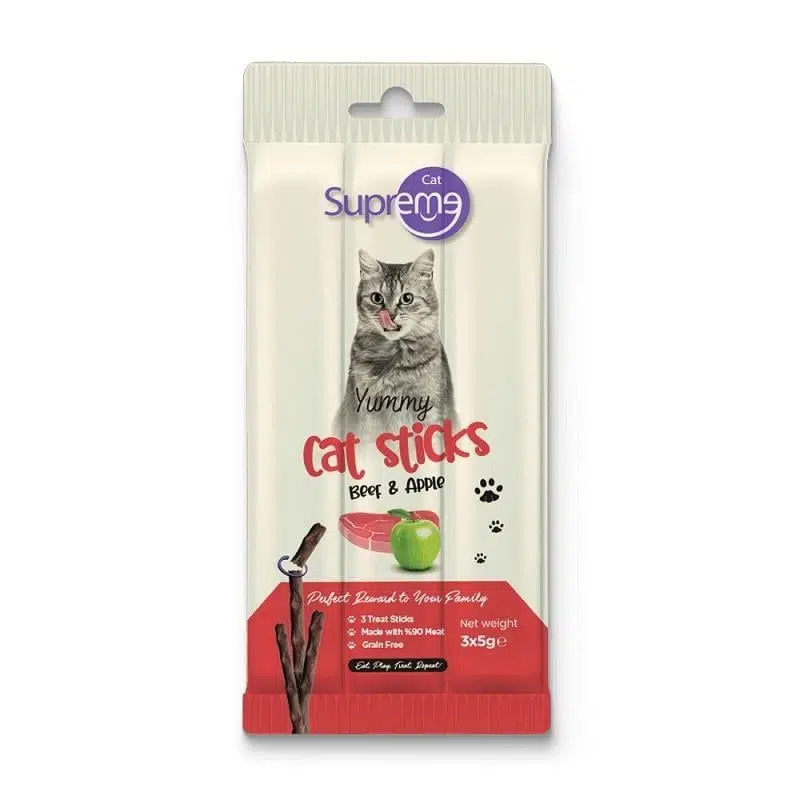 Supreme Cat Sığır Etli Ve Elmalı Ödül Çubuk 3X5gr
