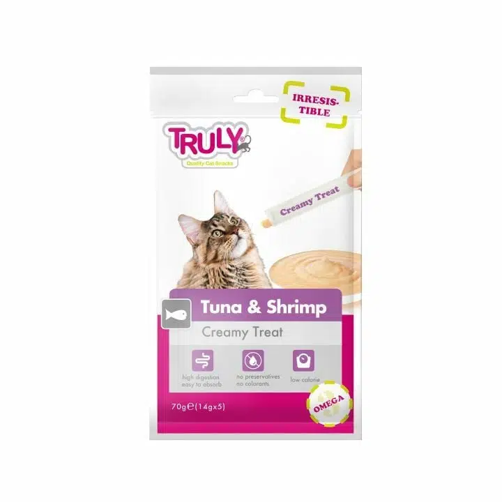 Truly Creamy Ton Balıklı Karidesli Sıvı Kedi Ödülü5*14gr