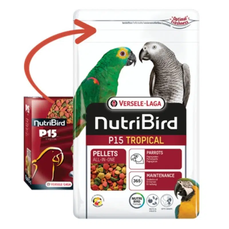 Versele Laga Nutribird P15 Original Papağan Pelet Yem 1 KG