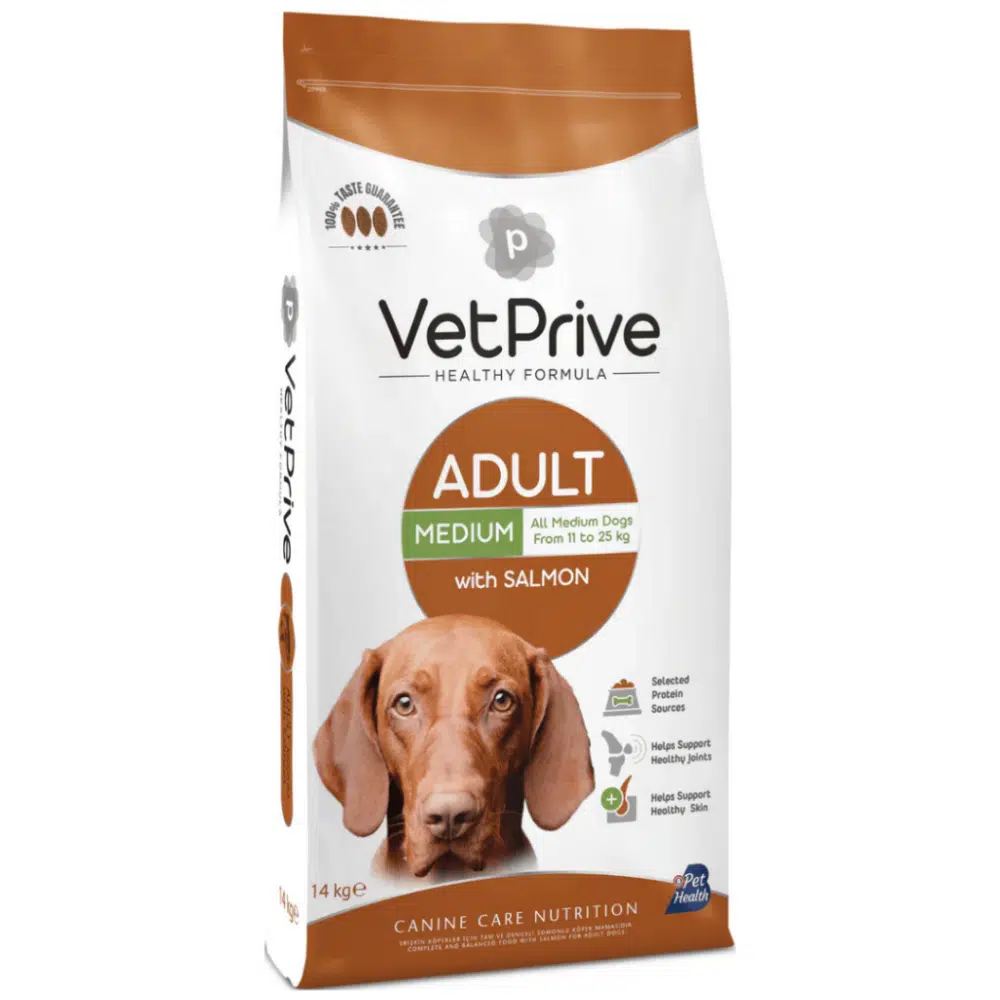 VetPrive Medium Adult Somonlu Orta ve Büyük Irk Yetişkin Köpek Maması 14 Kg