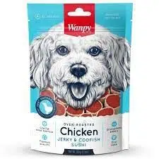 Wanpy Oven Roasted %100 Doğal Tavuk ve Morina Balık Sargılı Köpek Ödülü 100gr