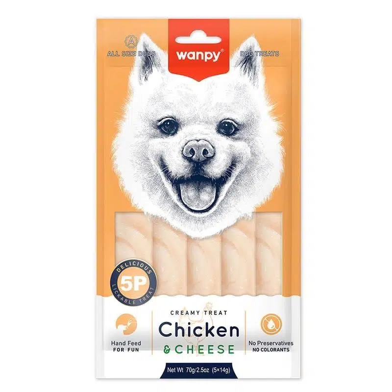 Wanpy Tavuklu Peynirli Sıvı Köpek Ödülü 5x14 gr