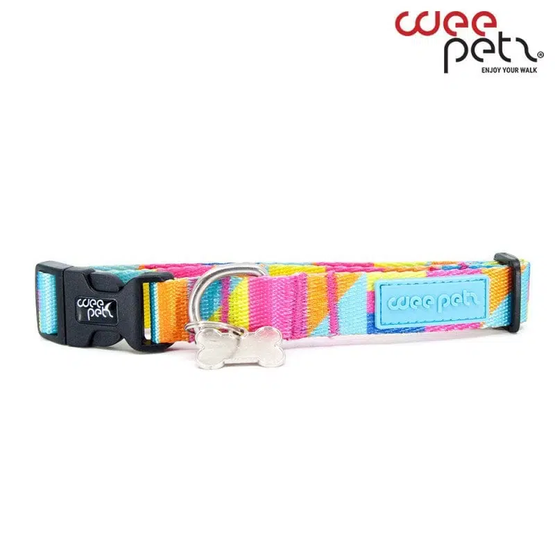 Weepetz boyun tasması l 41-64cm pembe mavi karışık desen