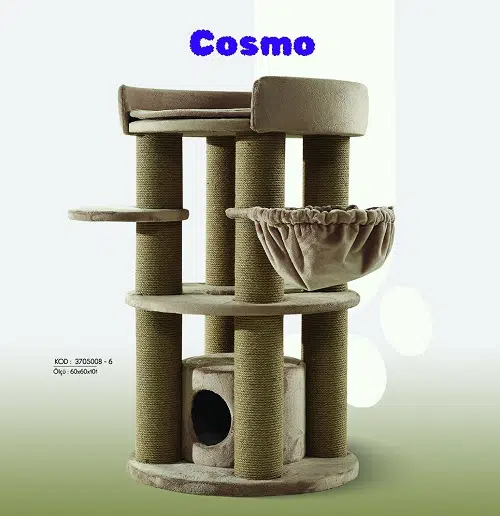 Woolart Cosmo Kedi Tırmalama Platform Krem 60*60*101H