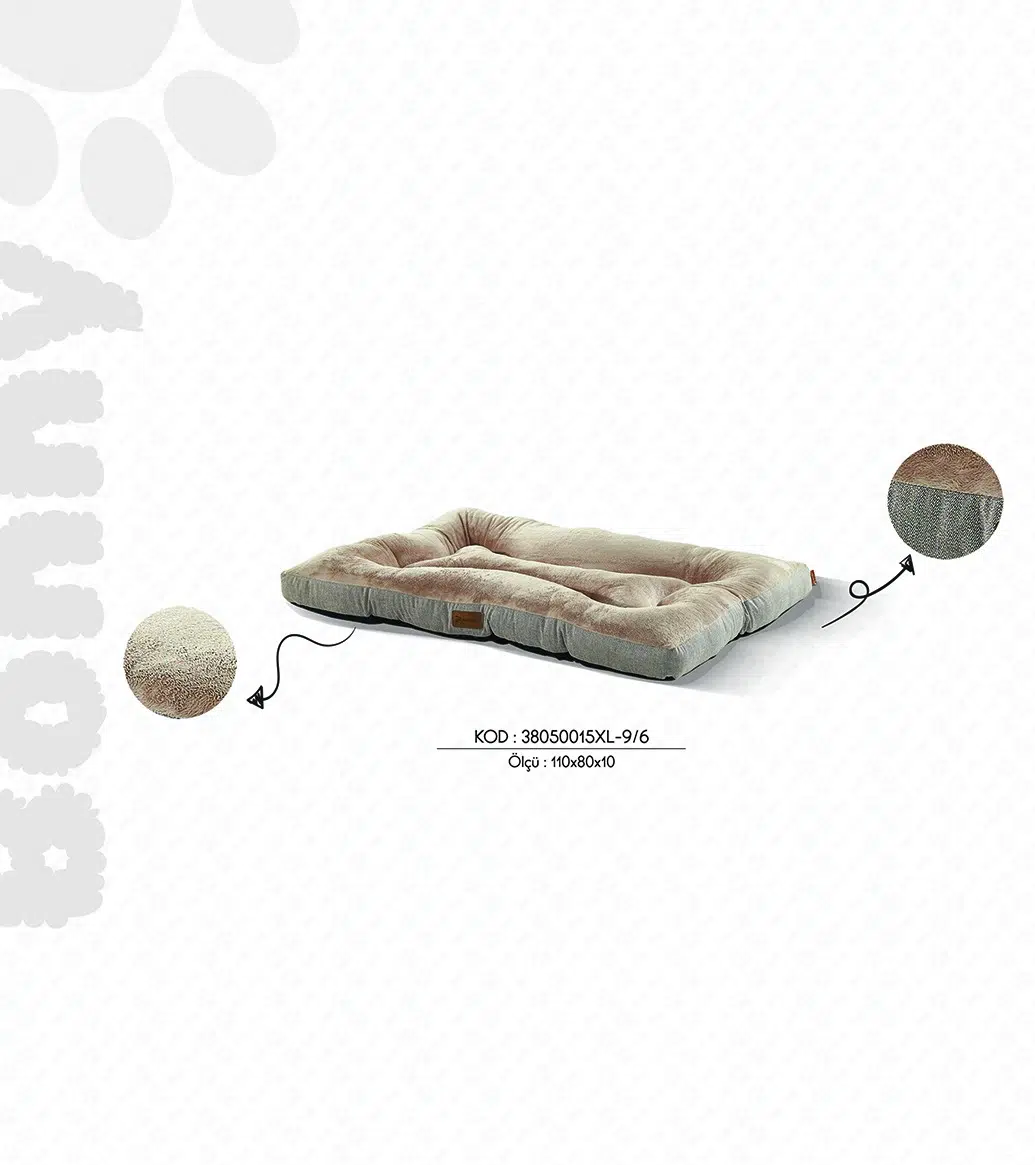 Woolart Bonny XL Bej Köpek Yatağı 80*110*10 Cm