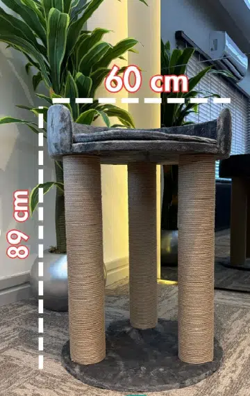 Woolart Nando Kedi Tırmalama Tahtası Gri 60*60*89H