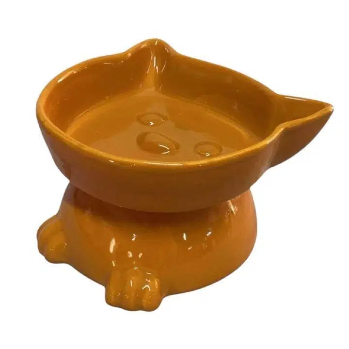 Yüksek Kedi Şekilli Porselen Mama Kabı SMP011-12